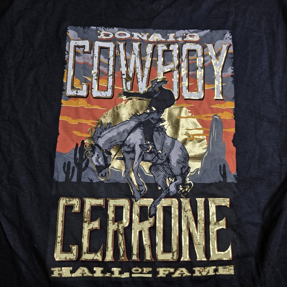 UFC Donald Cowboy Cerrone Hall Of Fame Shirt Mens M S/S Double Sided Black Gold